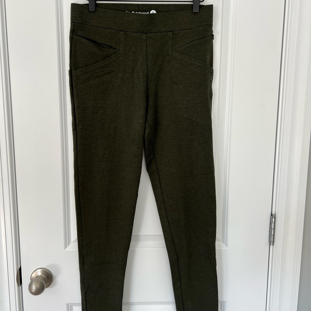 Betabrand Hunter Green Pull On Skinny Legging Dress Pants Size Medium Long